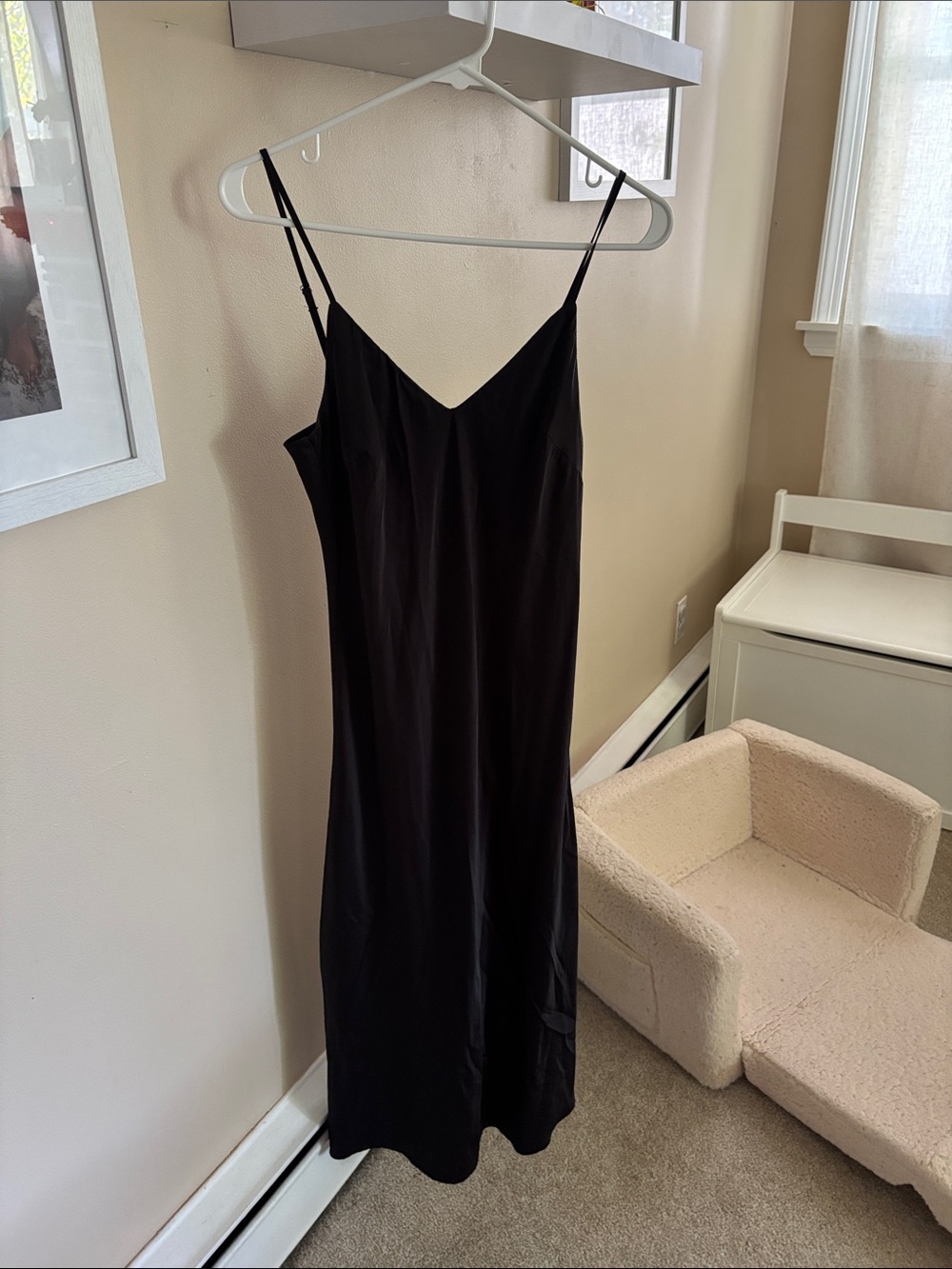 Black Slip Maxi Dress with Spaghetti Straps
